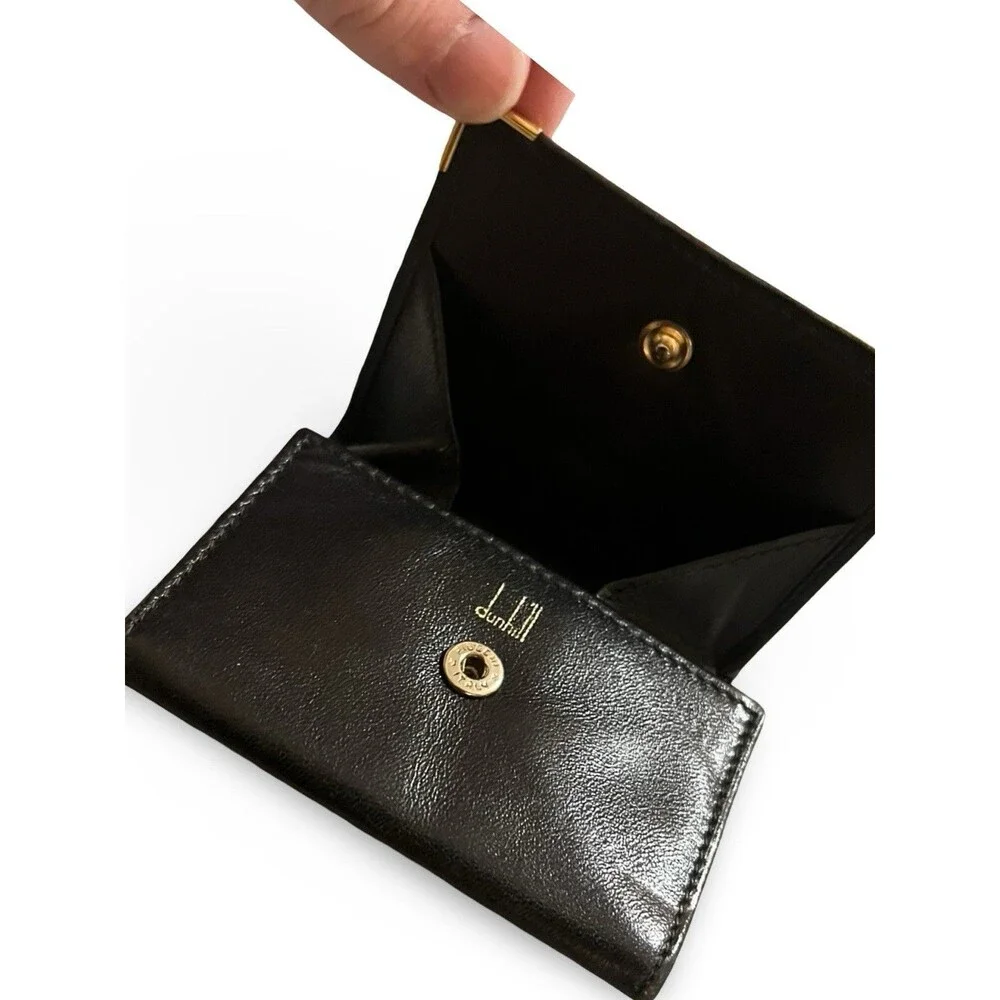 Dunhill Black Leather Mens/Womens Coin Case Pouch